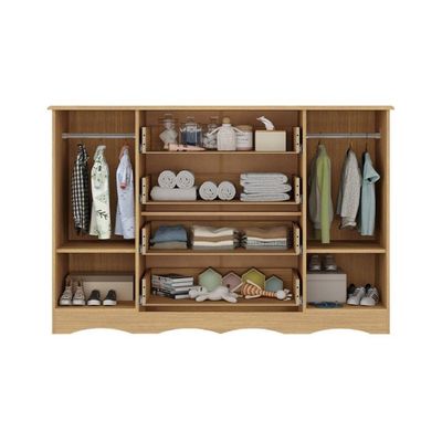 Cômoda Infantil 125cm 2 Portas Com Vidro E 4 Gavetas Sonho Multimóveis MP4475 Madeirado