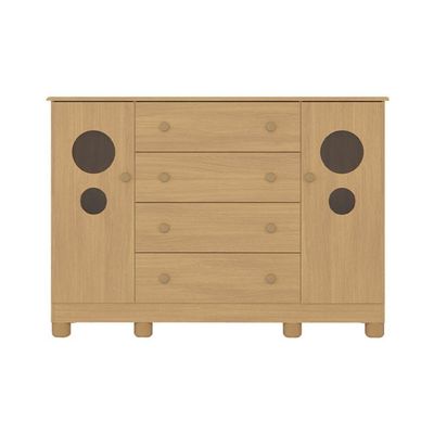 Cômoda Infantil 125cm 2 Portas Com Vidro E 4 Gavetas Bombom Multimóveis MP4465 Madeirado