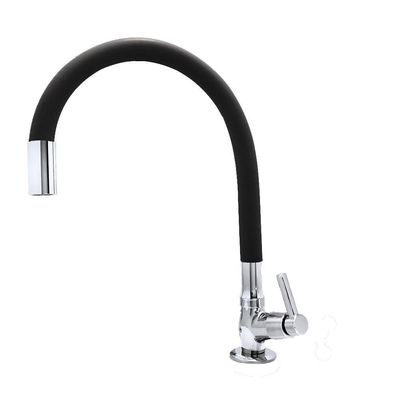 Torneira Cozinha Mesa Bancada Tubo Flexível Color Preto 1/4 De Volta C29