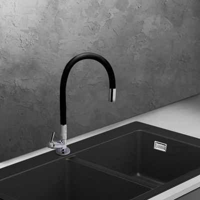 Torneira Cozinha Mesa Bancada Tubo Flexível Color Preto 1/4 De Volta C29