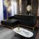 Sofá 265cm 4 Lugares Com Chaise Esquerdo Pés Gold Molino B-159 Corano Preto - Domi