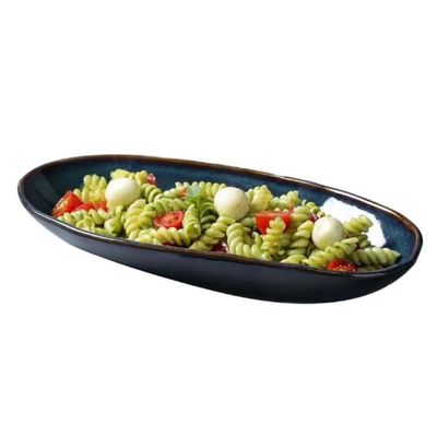 Conjunto de Travessas Ovais Grandes Porto Brasil Orgânico Oceano 32x16cm - 4 Peças Azul
