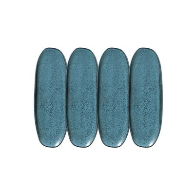 Conjunto de Travessas Oval Rasa Grande Porto Brasil Orgânico Night Sky 36x13cm - 4 Peças Azul