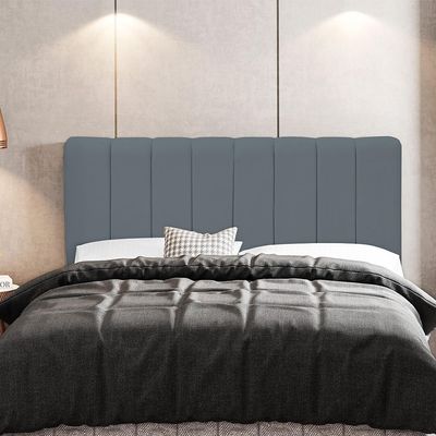 Cabeceira Cama Box Painel Casal 140 cm Dubai W01 Suede Cinza - Lyam Decor