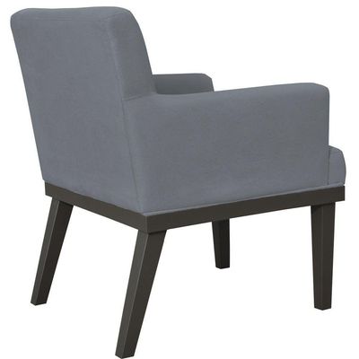 Kit 02 Poltronas Decorativas Para Sala de Estar e Recepção Beatriz W01 Suede Cinza - Lyam Decor