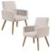 Kit 02 Poltronas Decorativas Para Sala Estar e Recepção Maria W01 Pés Palito Linho Cru - Lyam Decor