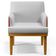 Kit 04 Poltronas Decorativas Para Sala Estar Beatriz W01 Linho Cinza Couríssimo Camel - Lyam Decor