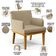 Kit 2 Poltronas Decorativas Para Sala de Estar e Recepção Beatriz W01 Linho Bege Escuro - Lyam Decor