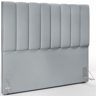 Kit Cabeceira Cama Box Casal 140cm Com Calçadeira Recamier Baú Dália W01 Suede Cinza - Lyam Decor