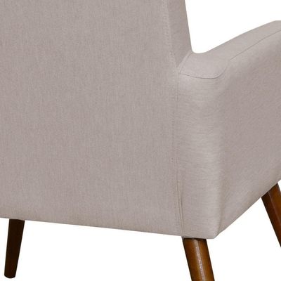 Poltrona Decorativa Para Sala de Estar e Recepção Maria W01 Linho Bege - Lyam Decor