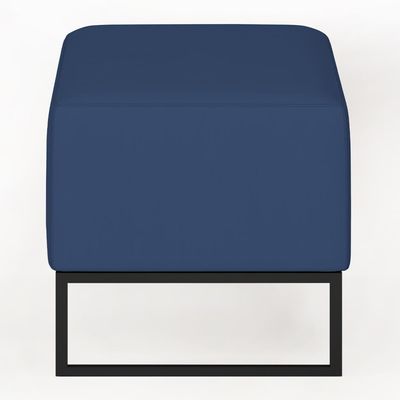 Puff Decorativo Para Sala de Estar Cléo W01 Base de Ferro 90 cm Suede Azul Marinho - Lyam Decor