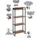 Kit Escritório Estante Areta 4 Prateleiras com Mesa Industrial Aspen 120cm C01 Nogal - Lyam Decor