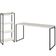 Kit Escritório Estante Areta 4 Prateleiras com Mesa Industrial Aspen 150cm C01 Snow - Lyam Decor