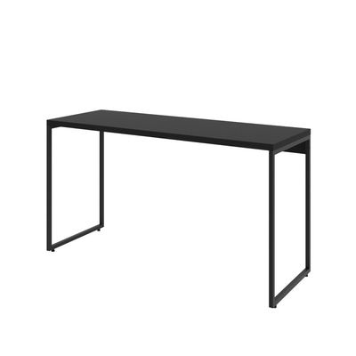 Kit Escritório Estante Areta 3 Prateleiras com Mesa Industrial Aspen 135cm C01 Onix - Lyam Decor