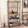 Kit Mesa Cavalete 150 cm com Estante 5 Prateleiras Estilo Industrial Form C01 Carvalho - Lyam Decor