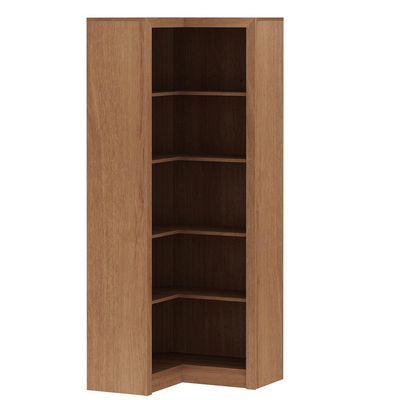 Estante de Canto Para Escritório E Home Office 4 Prateleiras Brandon 171x68 T01 Amêndoa - Lyam Decor