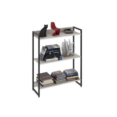 Kit 2 Estantes Multiuso Escritório Industrial 3 Prateleiras Areta 104x80cm C01 Snow - Lyam Decor