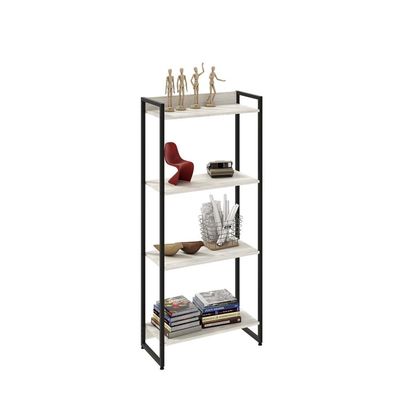 Kit 2 Estantes Multiuso Escritório Industrial 4 Prateleiras Areta 145x60cm C01 Snow - Lyam Decor