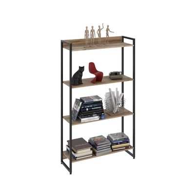 Kit 2 Estantes Multiuso Escritório Industrial 4 Prateleiras Areta 145x80cm C01 Carvalho - Lyam Decor