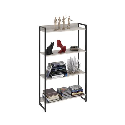 Kit 2 Estantes Multiuso Escritório Industrial 4 Prateleiras Areta 145x80cm C01 Snow - Lyam Decor