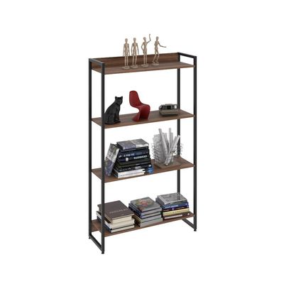 Kit 2 Estantes Multiuso Escritório Industrial 4 Prateleiras Areta 145x80cm C01 Nogal - Lyam Decor