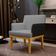 Kit 3 Poltronas Decorativa Sala de Estar Beatriz W01 Linho Cinza Escuro Couríssimo Preto Lyam Decor
