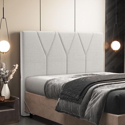 Cabeceira Cama Box Casal King  195 cm Aurora W01 Linho Champagne - Lyam Decor