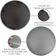 Kit 08 Assentos Redondo Banqueta Cadeira Estofados Poltronas H02 Corino Cinza 25 cm - Lyam Decor
