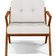 Poltrona Decorativa Sala De Estar Com Cintas De Corano Laís B04 Bouclê Cru - Lyam Decor