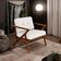 Poltrona Decorativa Sala De Estar Com Cintas De Corano Laís B04 Bouclê Cru - Lyam Decor