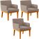 Kit 3 Poltronas Decorativas Sala De Estar E Recepção Base Mel Beatriz W01 Bouclê Bege - Lyam Decor