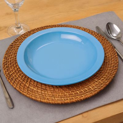 Prato Elegance Fundo Redondo 22cm Azul em Polipropileno