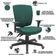 Kit 02 Cadeiras de Escritório Diretor Office Giratória Preto Alta Flexi P03 Poliéster Verde - Lyam