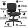 Kit 02 Cadeiras Escritório Executiva Office Giratória Preto Baixa Flexi P03 Poliéster Preto - Lyam