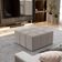 Kit 02 Puffs Decorativos Para Sala De Estar Quadrado Milano 90x90 W01 Bouclê Bege - Lyam Decor