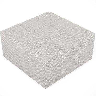 Kit 02 Puffs Decorativos Para Sala De Estar Quadrado Milano 90x90 W01 Bouclê Cru - Lyam Decor