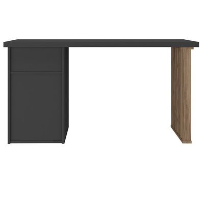 Mesa Para Escritório Escrivaninha Home Office Dora A02 Preto Nogal - Lyam Decor