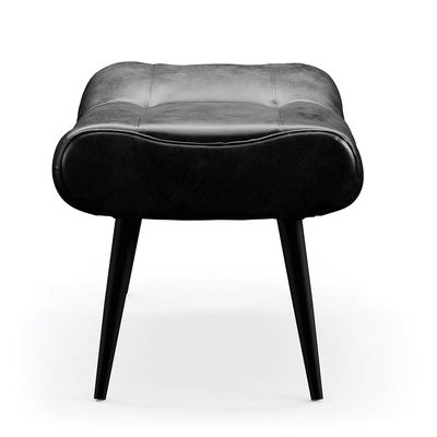Puff Decorativo Sala de Estar Pés Palito Letty PU Preto G19 - Gran Belo