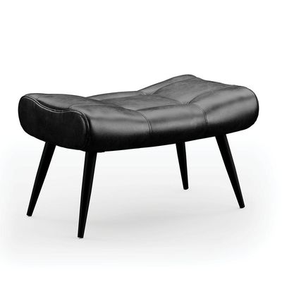 Puff Decorativo Sala de Estar Pés Palito Letty PU Preto G19 - Gran Belo