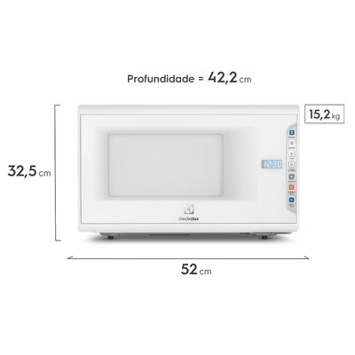 Micro-ondas Electrolux 31L Branco com Painel Integrado e Display Econômico (MI41T) 220V