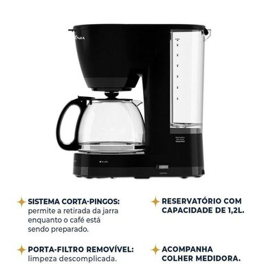 Cafeteira Britânia 32 Cafés Jarra de Vidro 1,2L BCF32C 110V