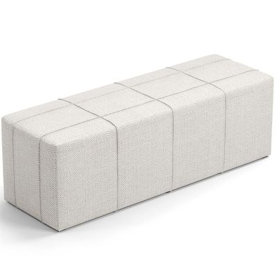 Kit Cabeceira Cama Box King 195cm com Calçadeira Roma W01 Linho Champagne - Lyam