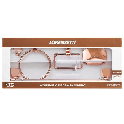 Kit Banheiro Rose Gold Quadrado Com 5 Peças 2000 F24 - 7140099 - Lorenzetti