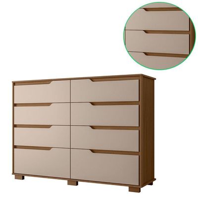 Comoda Casal Quarto Georgia 8 Gavetas Carvalho-fendi - Moval