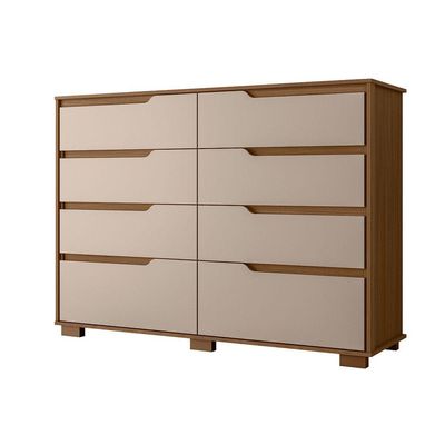 Comoda Casal Quarto Georgia 8 Gavetas Carvalho-fendi - Moval