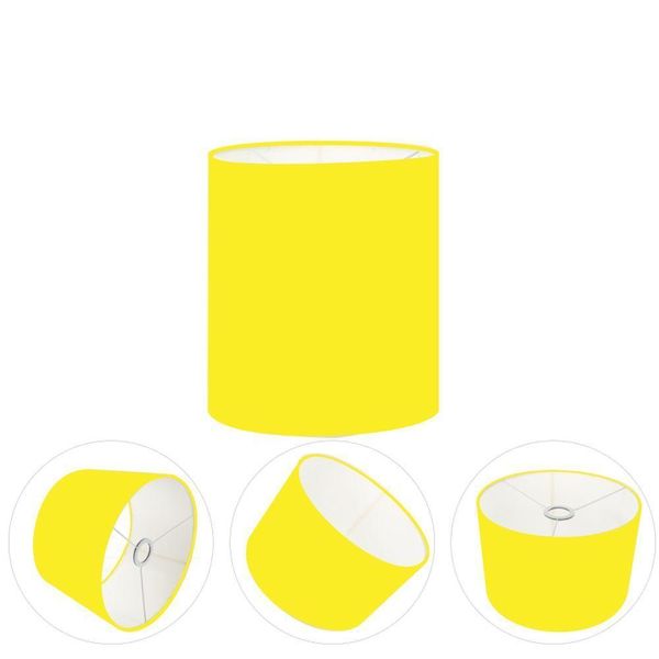 Cúpula Abajur E Luminária Cilíndrica Vivare Cp-7001 ø13x15cm - Bocal Nacional Amarelo