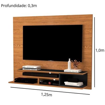 Painel Londres - Mdp-mdf 1 Porta E 1 Gaveta Nature-preto - Movelove