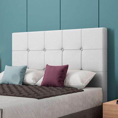 Cabeceira Estofada Solteiro 90 Cm Safira Corino Branco