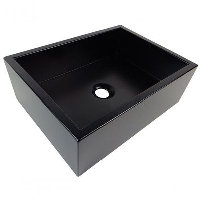 Cuba De Apoio Banheiro Rubi Pedra 40x30cm Preto Fosco