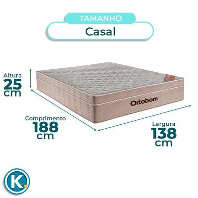 Cama + Bau Blindado E Colchão Molas Ensacadas Casal - Airtech Ortobom